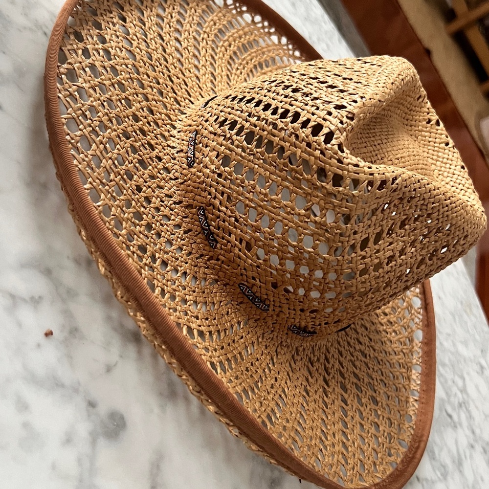 Anthropologie Beige Woven Sun Hat